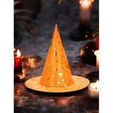 YILDIZ DESENLİ TURUNCU CADI ŞAPKASI HALLOWEEN CADILAR BAYRAMI