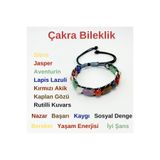 Yıldız Doğal Taş Çakra Doğal Taş El Yapımı Makrome Bileklik Lapis Sitrin Jasper Aventurin Kaplan Gözü Akik Kuvars