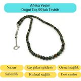 Yıldız Doğal Taş Sertifikalı Afrika Yeşim 6mm 99LUK Doğal Taş Tesbih - Yeşil