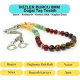 Yıldız Doğal Taş Sertifikalı Ikizler Burcu 8mm 33LÜK Doğal Taş Tesbih - Alaca