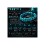 YILDIZ DOĞAL TAŞ Sertifikalı Turkuaz Firuze Taşı Roleks Model Unisex Doğal Taş Bileklik Misinalı