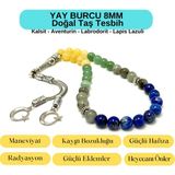 Yıldız Doğal Taş Sertifikalı Yay Burcu 8mm 33LÜK Doğal Taş Tesbih - Alaca
