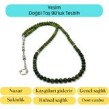 Yıldız Doğal Taş Sertifikalı Yeşim 6mm 99LUK Doğal Taş Tesbih - Yeşil