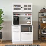 Yıldız Elegance Beyaz Camlı Çok Amaçlı Kahve Köşesi Dolabı