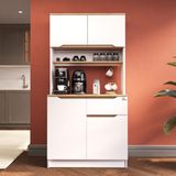 Yıldız Elegance Çok Amaçlı Kahve Köşesi Dolabı Kendinden Kulplu Pamukkale K_401 - Ahşap - Beyaz
