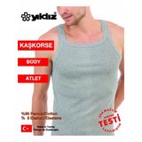 Yıldız Erkek Likralı Kaşkorse Bady Atlet - 3 Adet - M - Gri