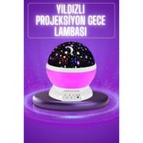 Yıldız Görünümlü Gece Lambası Renkli Masa Lambası Gökyüzü Projeksiyon - Beyaz - Sarı - 1 - 10 W