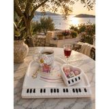 Yıldız İskandinav El Yapımı Piyano Kahve Sunum Seti | Kişiye Özel Fincan, Lokumluk ve Dekoratif Tepsi | Müzik Temalı Hediye - Beyaz - 001 - Beyaz
