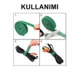 Yıldız İzi Yeşil Cırt Cırt Kablo Düzenleyici Çok Amaçlı Düzenleyici Kablo Sabitleyici 5 Metre X 1 Cm