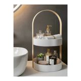 YILDIZ Minimalist 2 Katlı Dekoratif Düzenleyici Raf | Modern Banyo & Makyaj Organizeri