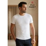 YILDIZ Modal Bisiklet Yaka Erkek T-Shirt Beyaz