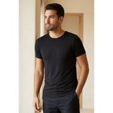 YILDIZ Modal Bisiklet Yaka Erkek T-Shirt Siyah
