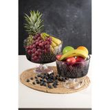 Yıldız Model El Yapımı Ayaklı Gri Renk Cam 2'li Kase 25X20 CM-16X17 cm
