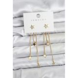 Yıldız Model Gold Renk Pirinç Sallantılı Kadın Küpe - Tj-Bkp11463
