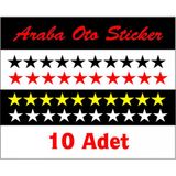 Yildiz Oto Sticer 10 Adet 5X5 Cm