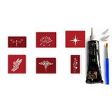 Yıldız Peri Hint Kınasıyla Geçici Dövme Yapma Seti Fırça ve 6 Adet Kalıp Hediyeli