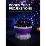 Yıldız Projeksiyon Lambası Döner Başlıklı Renkli Çocuk Odası Gece Işığı - Çok Renkli