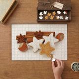 Yıldız Şeklinde Tarçınlı Kurabiyeler Tasarımı 240 Parça Ahşap Puzzle Ahşap Kutuda MP01678