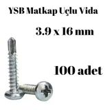 Yıldız Silindir Başlı 100 Adet - 3.9 x 16 mm Ysb Matkap Uçlu Akıllı Vida