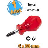 Yıldız Uçlu Topaç Tornavida 10 Cm, Vida Sıkma ve Sökme, Dayanıklı ve Pratik Kullanım - Antrasit