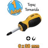 Yıldız Uçlu Topaç Tornavida 6X38 Mm, Vida Sıkma ve Sökme, 10 Cm, 1 Adet - Antrasit