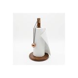 Yıldızan Avelune store Doğal Bambu Bohem Top Tutacaklı Kağıt Havluluk - Dekoratif Ahşap Stand (30x14 cm, Kahv