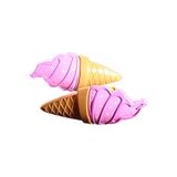 Yıldızan Balance Life Dondurma Şeklinde Plaj Havlusu Mandalı, Kahverengi ve Pembe, 2'li Set, Dayanıklı P