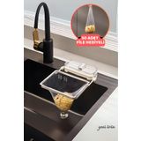 Yıldızhane Fileli Pratik Lavabo Süzgeci Vakumlu Beyaz Lavabo Süzgeci 50 Adet File Hediyeli