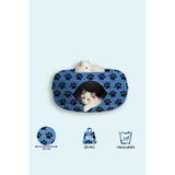 Yıldızhane Mavi Desenli Donut Kedi Yatağı / Desenli Donut Kedi Tüneli / Donat Kedi Oyuncağı