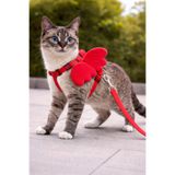 Yıldızhane Melek Kanatlı Kedi Göğüs Tasması Gezdirme İpi Ayarlanabilir