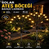Yıldızhane Solar Güneş Enerjili Ateş Böceği Bahçe Aydınlatması 2 Adet 8 Top 16 LED Sarı Işık Su Geçirmez IP65 Dekoratif Bahçe Balkon Teras Peyzaj Lambası