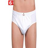 Yıldızı Beyaz 6'lı Paket %100 Pamuk Erkek Slip Külot 0005