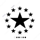 Yıldızın Etrafında Dönen Küçük Yıldızlar Sticker 17cm