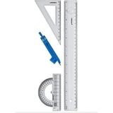 Yıldızlar 30CM Cetvel Gönye İletki Pergel Takımı Tek Ebat Şeffaf Kırtasiye Ürünü