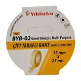Yıldızlar Çift Taraflı Bant 15MMX25M - 2 Adet - Şeffaf