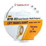 Yıldızlar Çift Taraflı Bant 18MMX25M - 2 Adet - Şeffaf