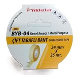 Yıldızlar Çift Taraflı Bant 24MMX25M - 2 Adet - Şeffaf