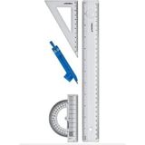 yıldızlar çizim takımı (30cm cetvel+gönye+ıletki+pergel) - Çok Renkli