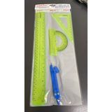Yıldızlar Elastik Çizim Takımı 30CM Pergelli - Cetvel, Gönye, Iletki, Pergel Set (Kod: 166)
