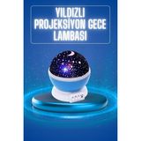 Yıldızlı Gece Lambası Mor Projeksiyon Görünümlü Masa Lambası Renk Değiştirebilen - Çok Renkli