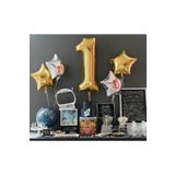 Yıldızlı Gold 1 Rakam Balon Seti M405
