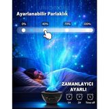 Yıldızlı Projektör Tavan Bulutsu Galaxy Lazer Işıklı Disko Topu Bluetooth Hoparlör Parti LED - Çok Renkli