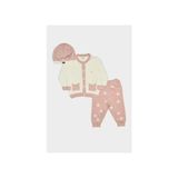 Yıldızlı Triko Bebek & Çocuk 3'lü Alt-Üst Takım 303955 - Pembe - 9 - 12 Ay