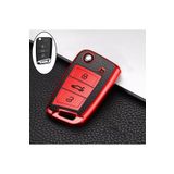 YıldızTuning Seat Leon 2013+ Süperlüx Anahtar Kılıfı Kırmızı Renk