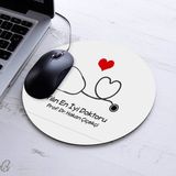 Yılın Doktoru Temalı Yuvarlak Mousepad - Beyaz