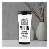 Yılın Türkçe Öğretmeni İsme Özel Termos Mug (Beyaz)