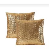 Yılmaz Home 2’li Pullu Payetli Dekoratif Kırlent Kılıfı - 42 x 42 cm - Altın