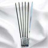 Yılmaz Nargile 6 Adet Yassı Mangal Şişi,tavuk Kanat,patlıcan Domates Sebze Şişi, 50 cm Yassı Şiş,galvaniz Şiş