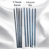 Yılmaz Nargile Adana Kebap Kıyma Şişi 5 Adet 60 cm Silme Sac-Tavuk Kanat Şişi 5 Adet,kıyma Şiş,kanat Şiş,mangal Set