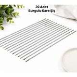 Yılmaz Nargile Ciğer Şiş Kare Burgulu 20 Adet,kuşbaşı Et Şiş,çöp Şiş,mangal Şişi Ciğer Şişi,kare Şiş,burgulu Şiş